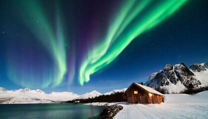 amazing view of aurora borealis