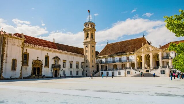 COIMBRA, PORTUGAL - APRIL 23 2017: Paco das Escolas or Palace of Schools is architectural complex that houses historic core of the University of Coimbra. Located in freguesia of Se Nova.