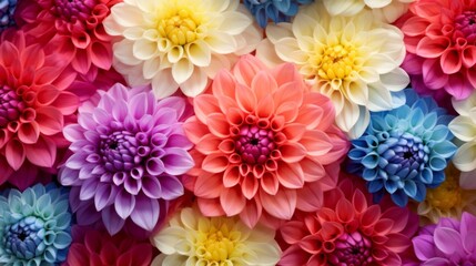 Colorful flowers background close-up. dahlia flower