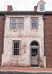 Fototapeta na wymiar Dual Colored Brick Facade in Historic Williamsburg Virginia