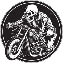 Skeletal Showdown Skeletons Hammering a Modern Motorbike