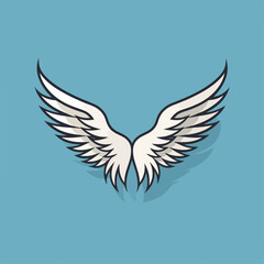 Wings in cartoon, doodle style. Image for t-shirt, web, mobile apps and ui.  Isolated 2d vector illustration in logo, icon, sketch style, Eps 10. AI Generative