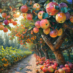 Prismatic Orchards in Still Life Art Form