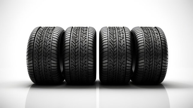 White background with car tires