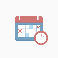 Reminder app icon design. Calendar icon design. Vector illustration.