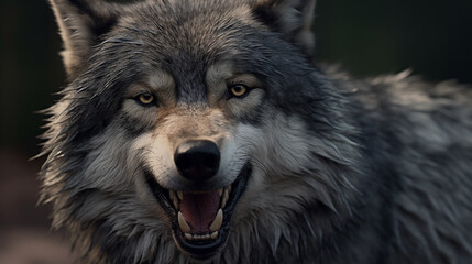 grin of a wolf close up photo