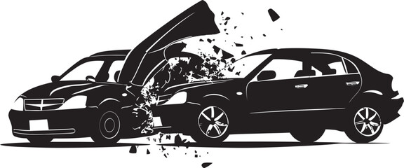 Automotive Collision Chaos Understanding a Two Car Accident - obrazy, fototapety, plakaty