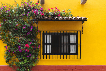 Details of the colorful streets of Tequisquiapan beautiful rustic town in Queretaro, Mexico