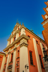 Catholic Cathedral Basilica and Jesuit church located in the historic Warsaw city center, Poland as in October 2023