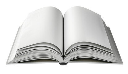 Fototapeta premium Open blank hardcover book on transparent background