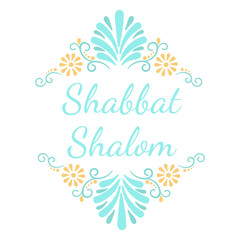 Cute decorative Shabbat Shalom design clip art