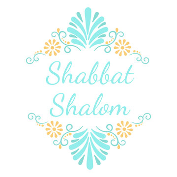 Cute decorative Shabbat Shalom design clip art