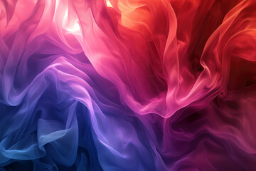 Obraz premium Abstract vibrant fabric waves texture in pink, blue, and red