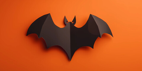 Fototapeta premium Black and orange halloween bat background