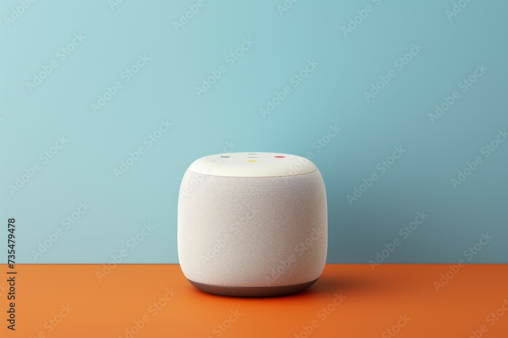 Aufkleber smart speaker. background with selective focus and copy space