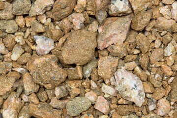 Pea gravel sample, driveway rubble lawn replacement material garden decoration.	