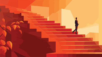 Fototapeta na wymiar Opportunity. Career. Uncovering the stairs. Illus