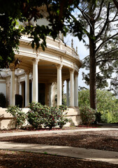 curved colonnade in the formal garden