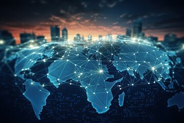 global web of business logistics, including cargo ships and containers