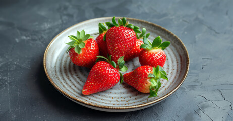 Fresh ripe strawberries for a healthy sweet snack