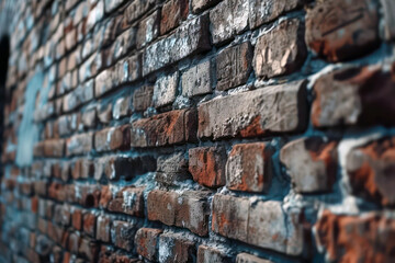 Rustic red brick wall texture for vintage architecture background