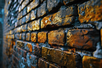 Rustic red brick wall texture for vintage architecture background