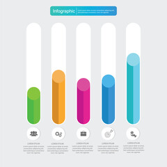 Infographic vector, graph. presentation. Business concept, parts, steps, processes. Infographic data visualization. Startup template. - Vector