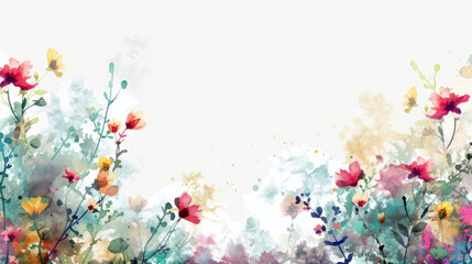 Soft pastel floral watercolor abstract art for creative background