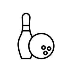 Bowling icon vector. bowling ball and pin icon. bowling pins