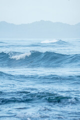 Beautiful waves in the ocean sea blue view