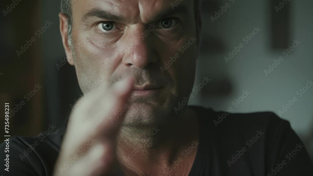 Aufkleber a middleaged man with dark circles under his eyes and a defeated expression struggling to control hi