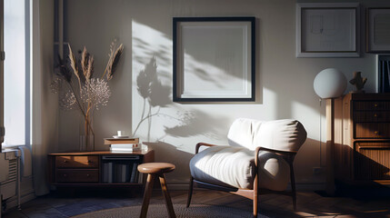 Elegant home interior with cozy armchair