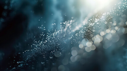 Sparkling water drops with blue bokeh light reflections - obrazy, fototapety, plakaty