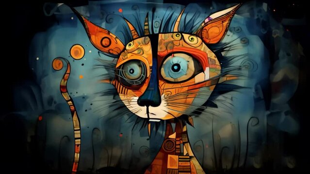 Surreal cat animation