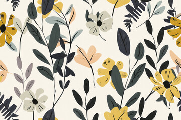 Abstract seamless tile wallpaper pattern, hand-drawn style