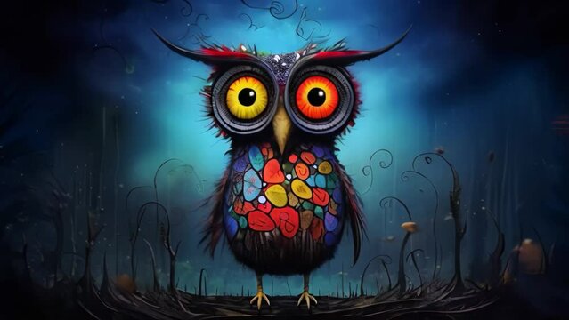 Surreal owl animation