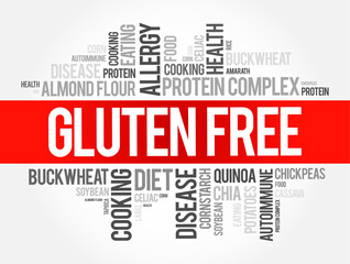 Gluten Free word cloud collage, food concept background