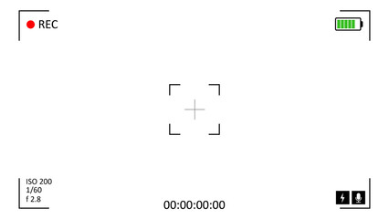 Camera recording screen, viewfinder transparent overlay