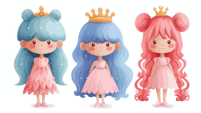 Vector Icon of a Rag Doll Princess. The Kids