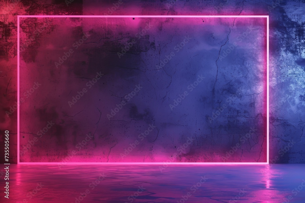 Poster colorful background neon with copy space. simple and minimalist.