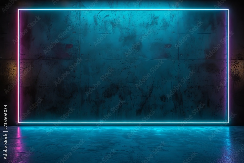 Poster colorful background neon with copy space. simple and minimalist.