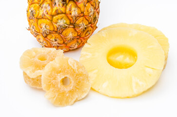 Obraz na płótnie Canvas Pineapple slices on white background