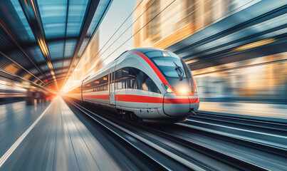 Fototapeta premium fast moving train