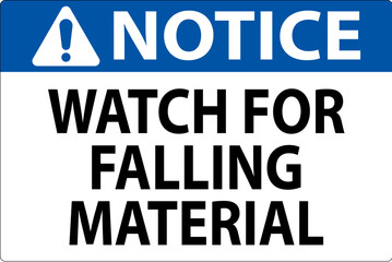 Notice Sign, Watch For Falling Material