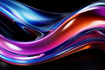 Iridescent liquid three-dimensional texture,vibrating color effect,high contrast psychedelic shapes