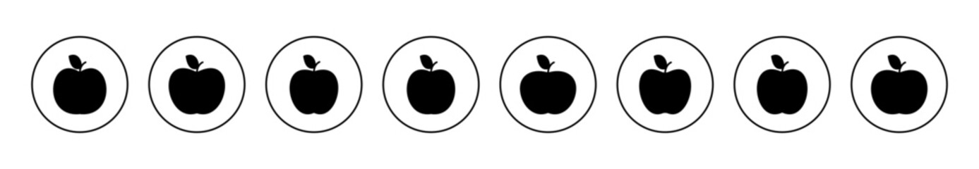 Apple icon set vector. Apple sign and symbols for web design.