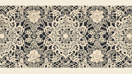Vintage Knitted Lace Seamless Pattern 2D Vec