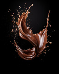 chocolate splash on black background