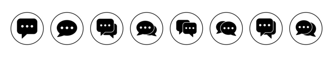 Chat icon set vector. speech bubble sign and symbol. comment icon. message
