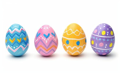 Fototapeta premium Colorful Eggs isolated on white background.